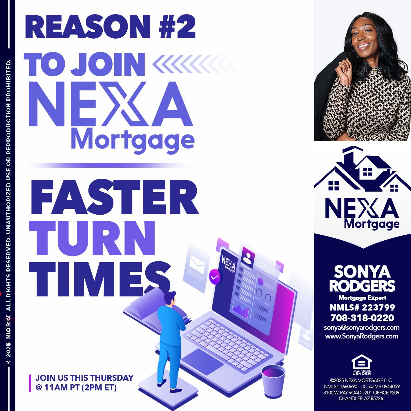 REASON 2 - Sonya Rodgers -Mortgage Expert