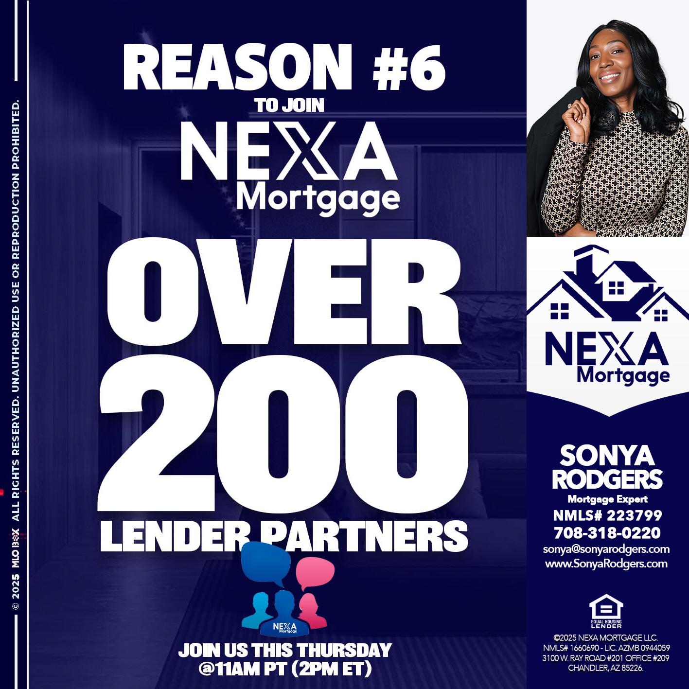 REASON 6 - Sonya Rodgers -Mortgage Expert