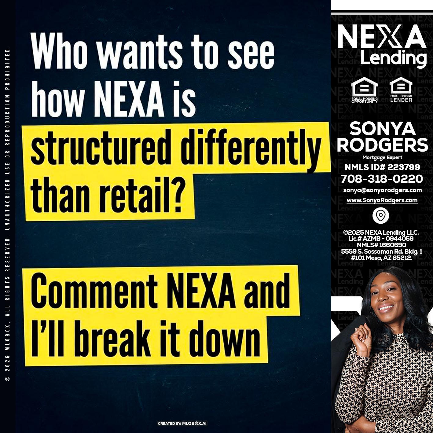 who want to see - Sonya Rodgers -Mortgage Expert