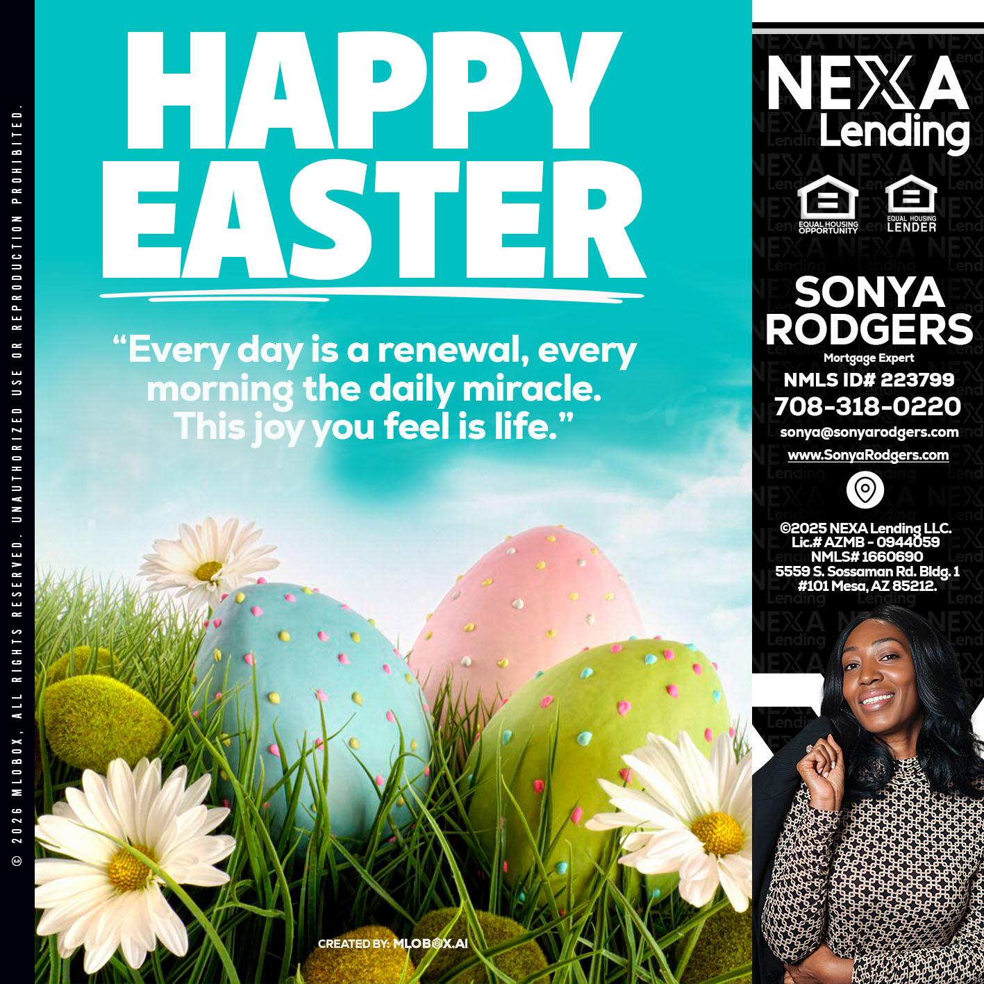 happy easter - Sonya Rodgers -Mortgage Expert