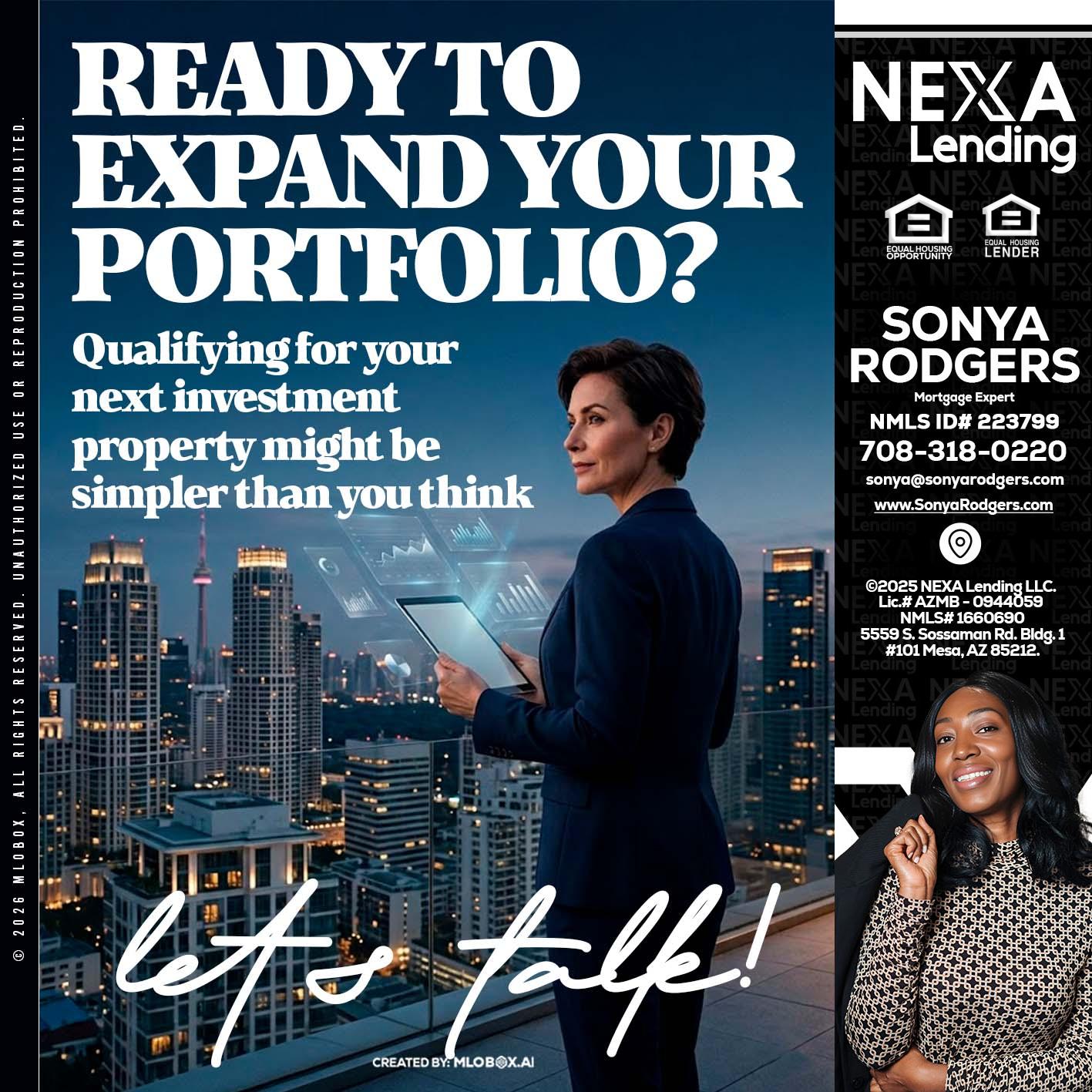 READY TO EXPAND - Sonya Rodgers -Mortgage Expert