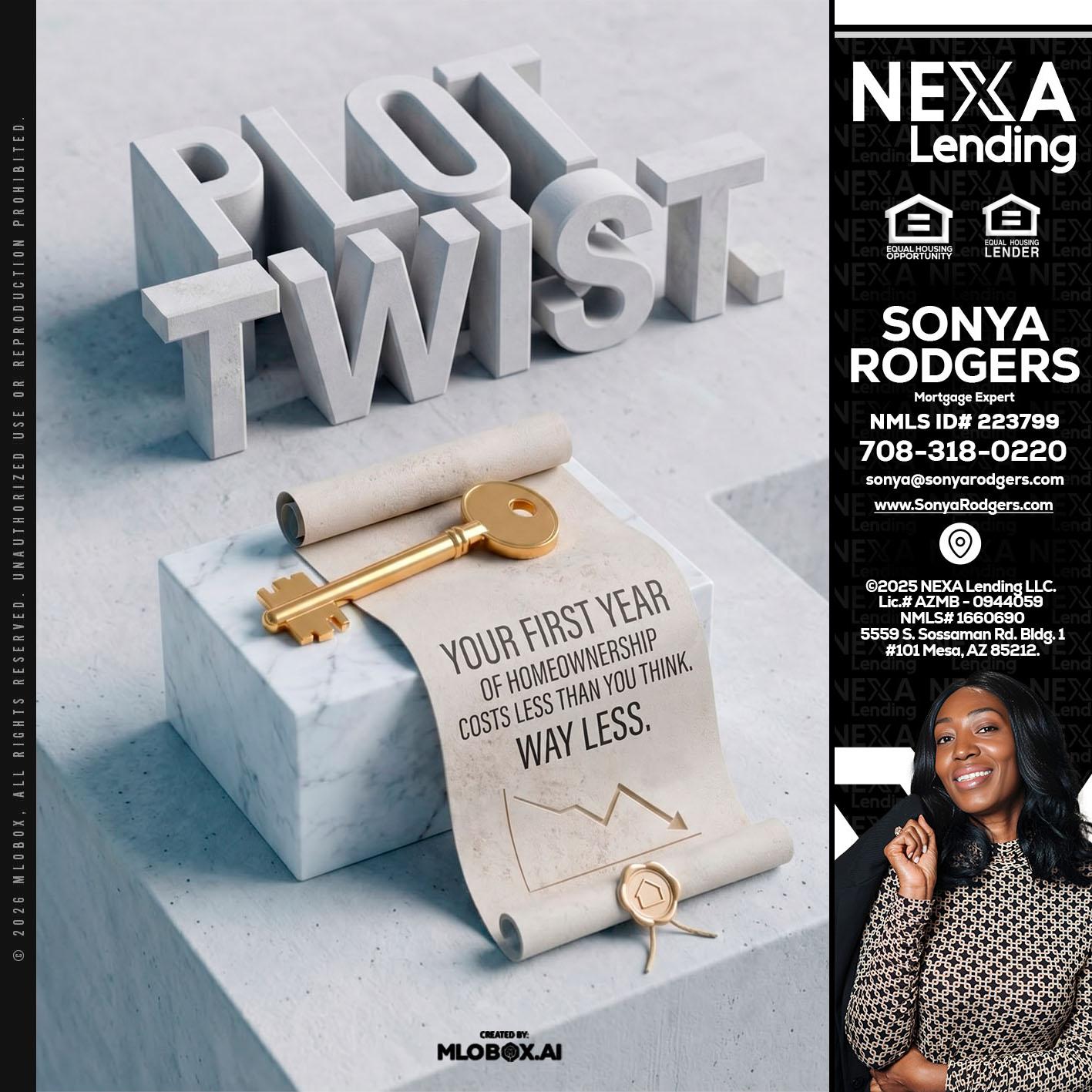 PLOT TWIST - Sonya Rodgers -Mortgage Expert