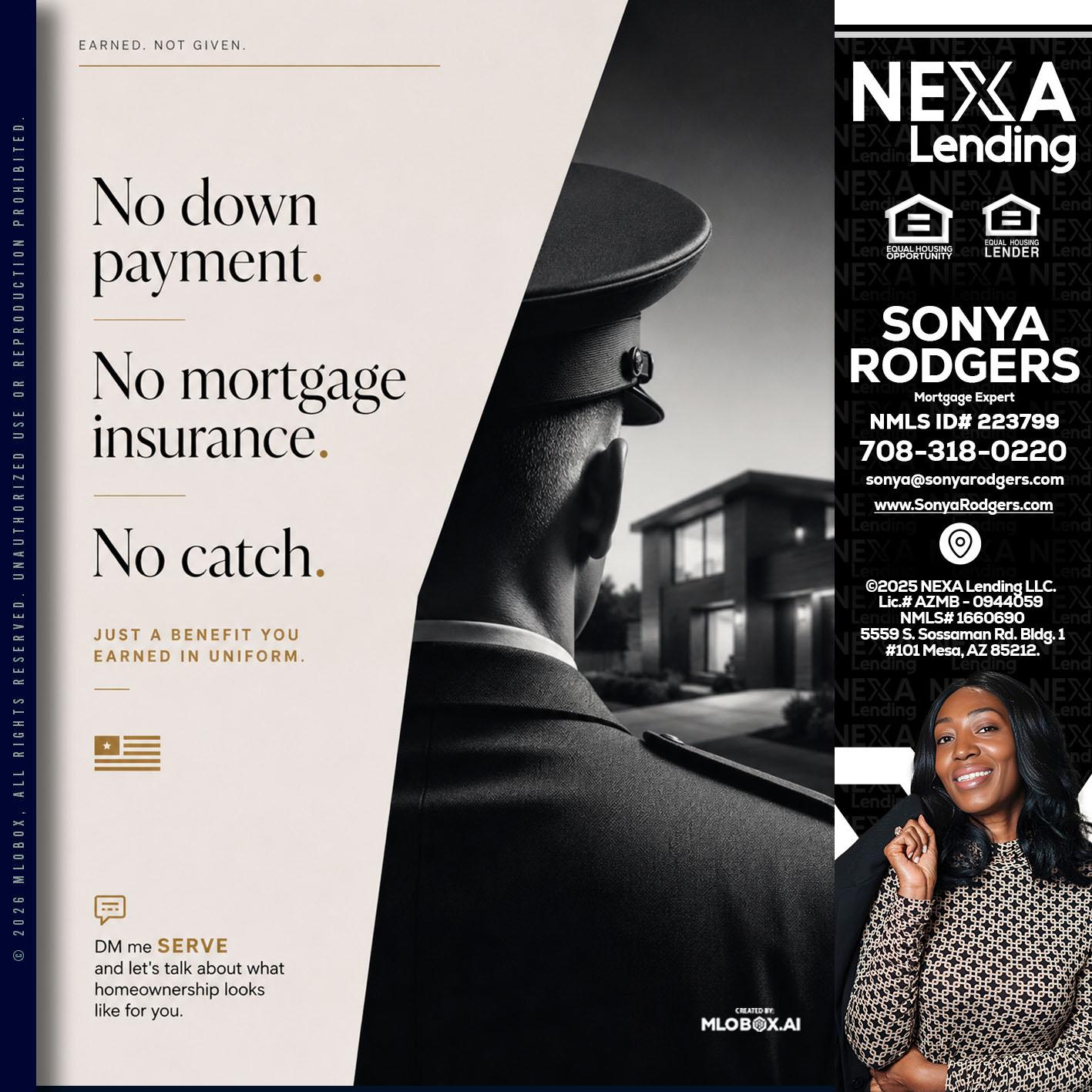 NO DOWN PAYMENT - Sonya Rodgers -Mortgage Expert