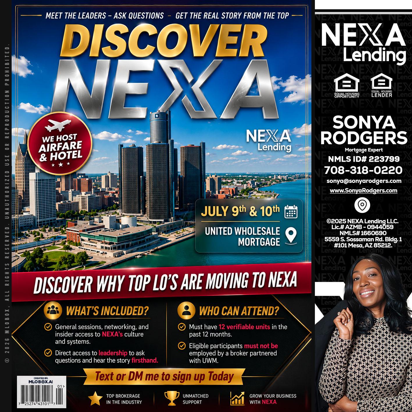 DISCOVER NEXA - Sonya Rodgers -Mortgage Expert