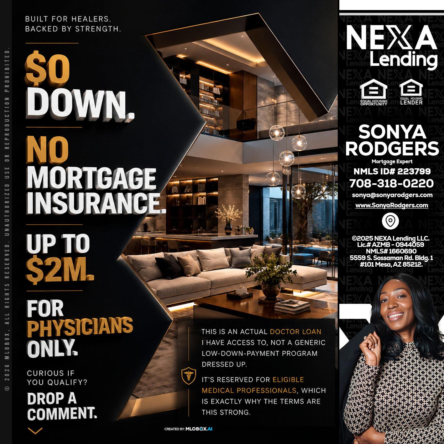 $0 DOWN - Sonya Rodgers -Mortgage Expert