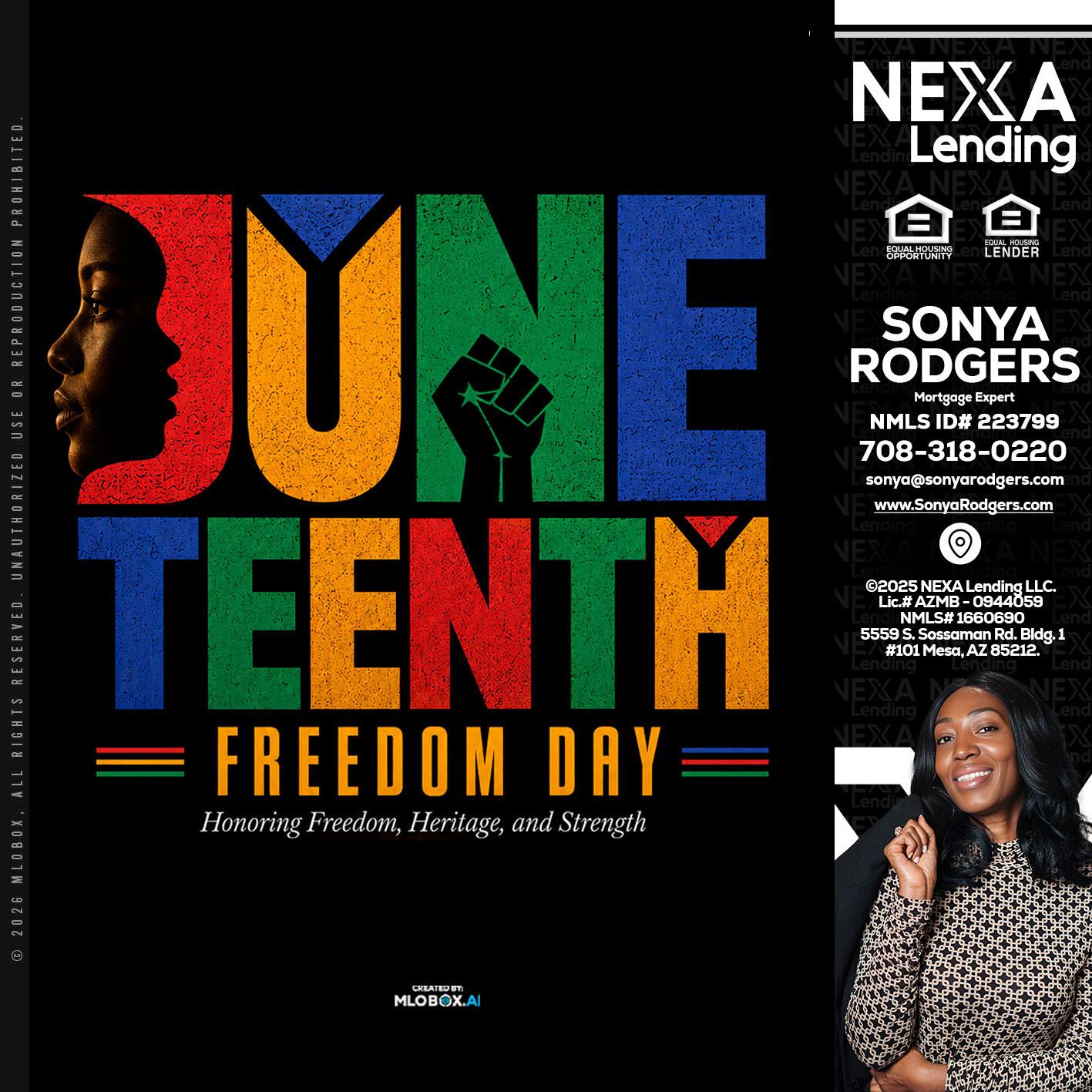 Juneteenth - Sonya Rodgers -Mortgage Expert
