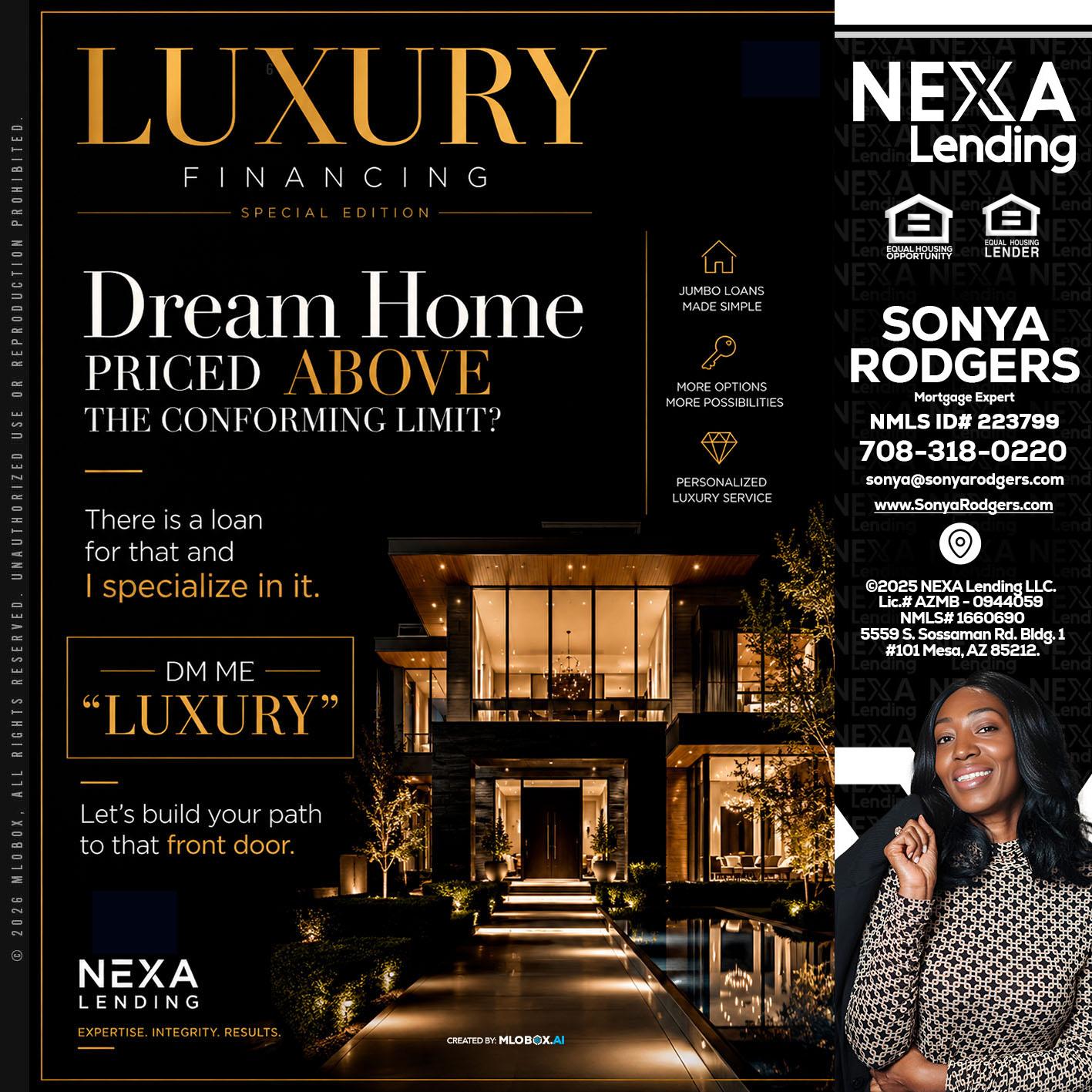 LUXURY - Sonya Rodgers -Mortgage Expert