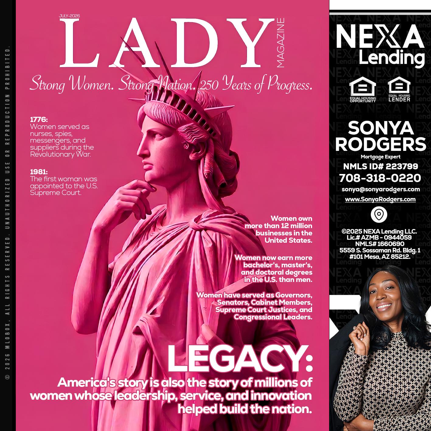 LADY LIBERTY! - Sonya Rodgers -Mortgage Expert