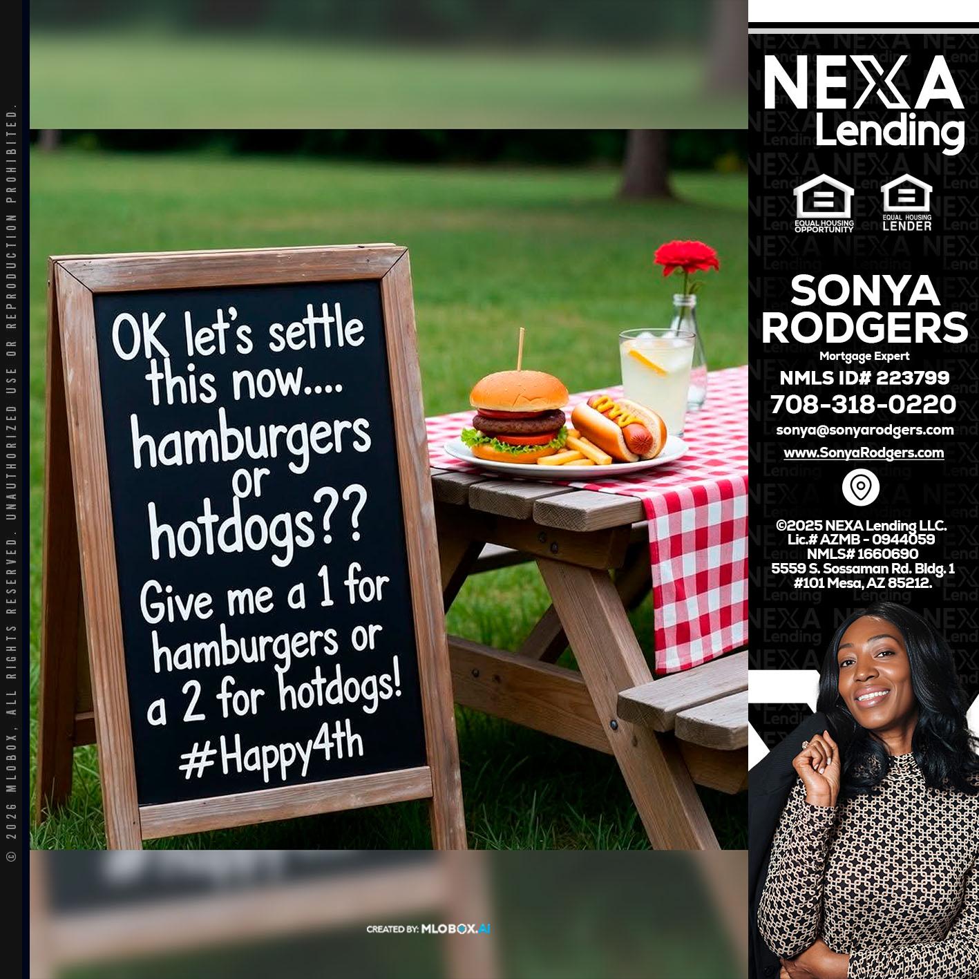 let settle this - Sonya Rodgers -Mortgage Expert