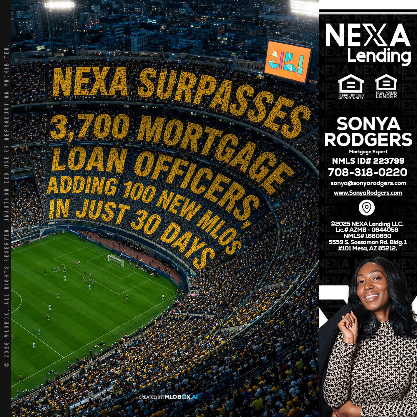 NEXA SURPASSES - Sonya Rodgers -Mortgage Expert