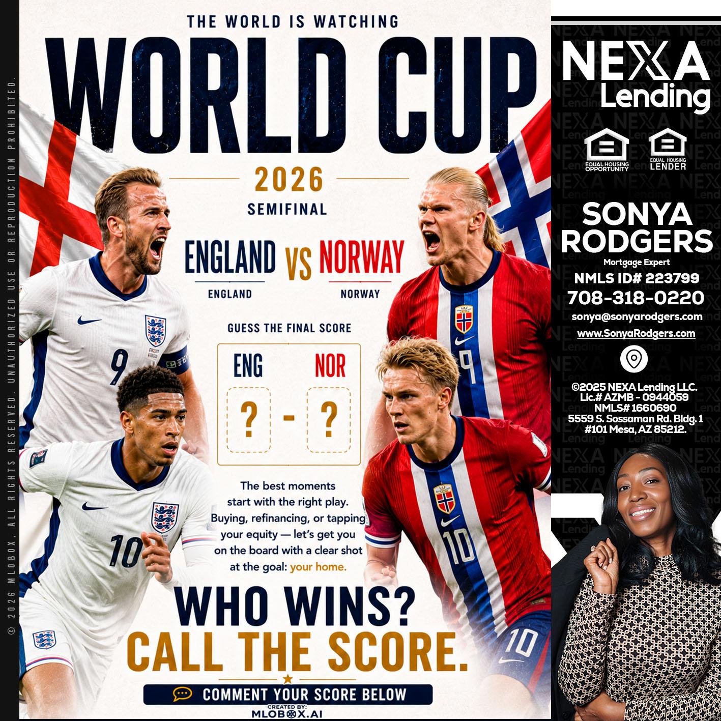 WORLD CUP 2026 - Sonya Rodgers -Mortgage Expert