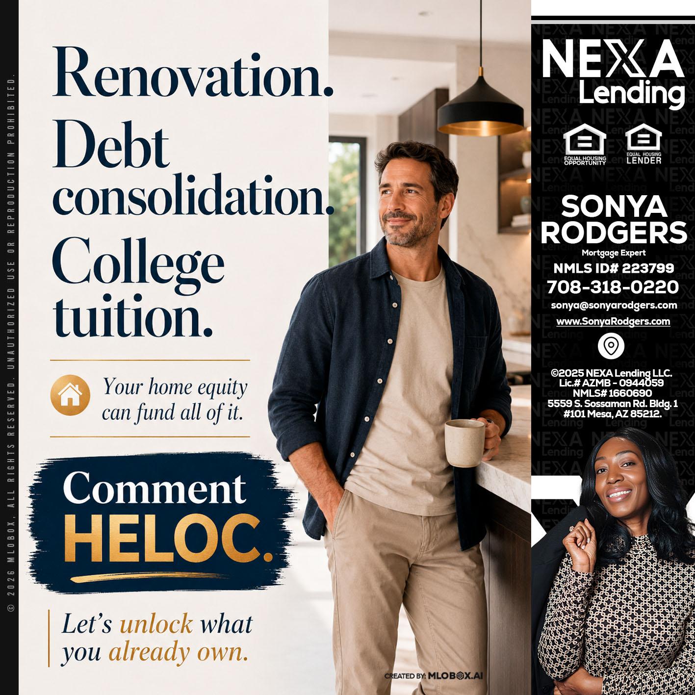 RENOVATION DEBT - Sonya Rodgers -Mortgage Expert