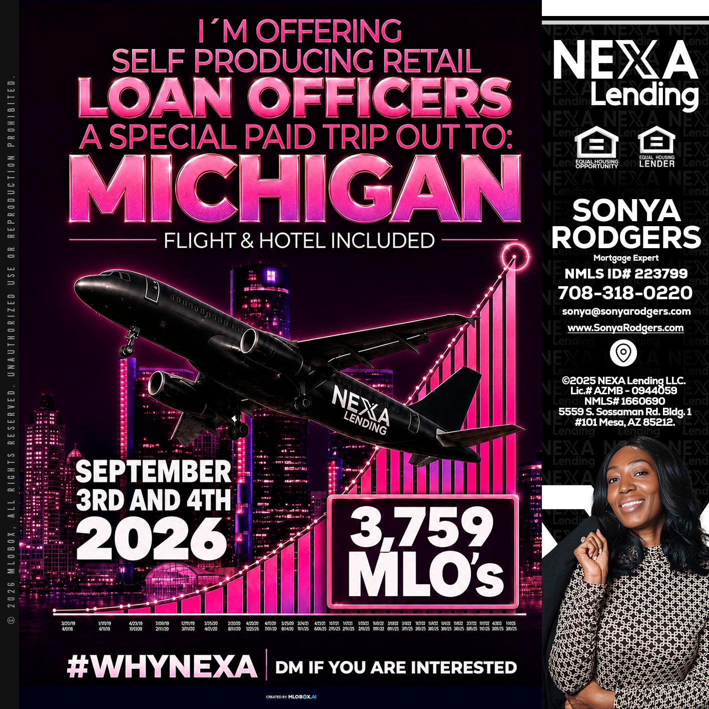 MICHIGAN TRIP - Sonya Rodgers -Mortgage Expert