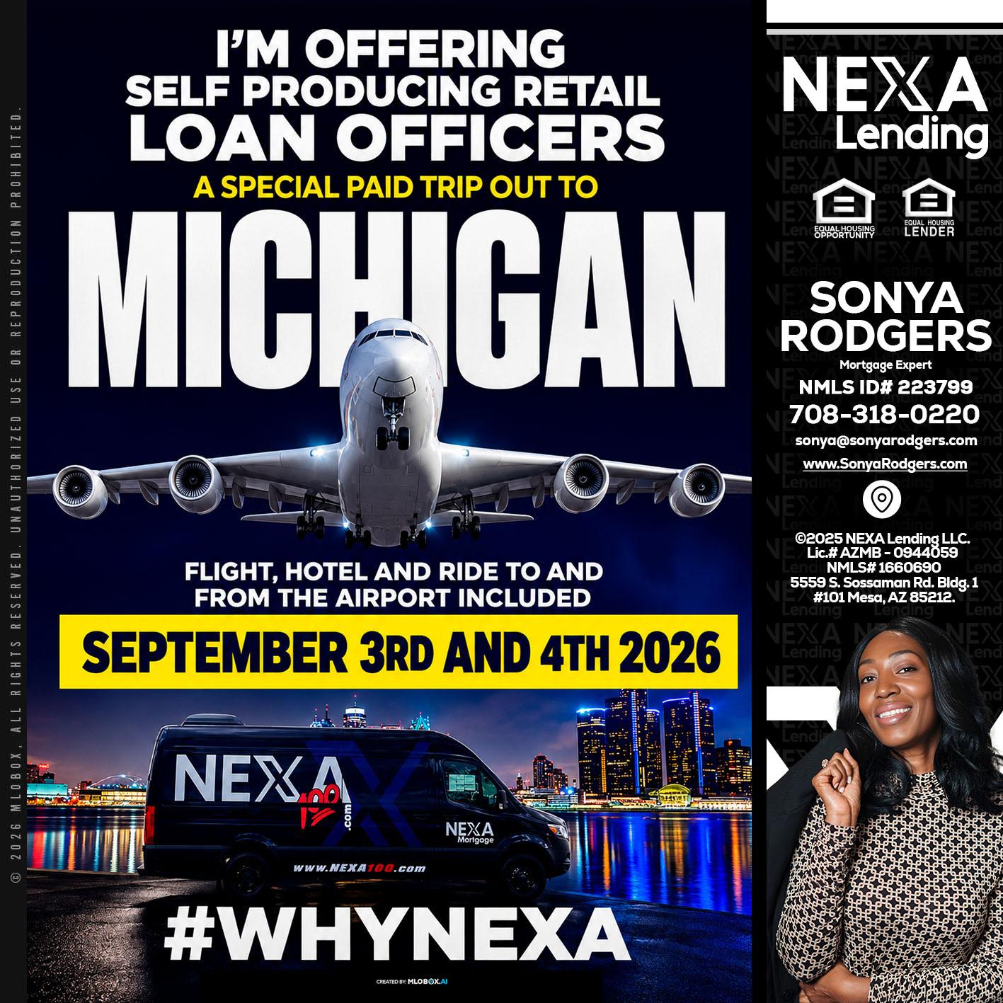 MICHIGAN - Sonya Rodgers -Mortgage Expert