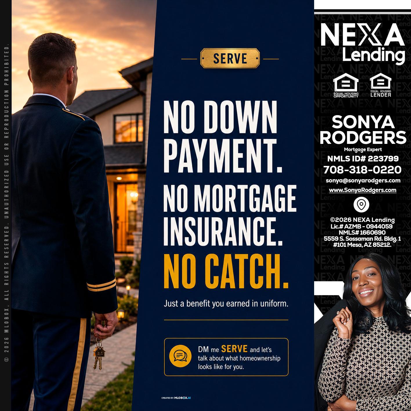 NO DOWN PAYMENT - Sonya Rodgers -Mortgage Expert
