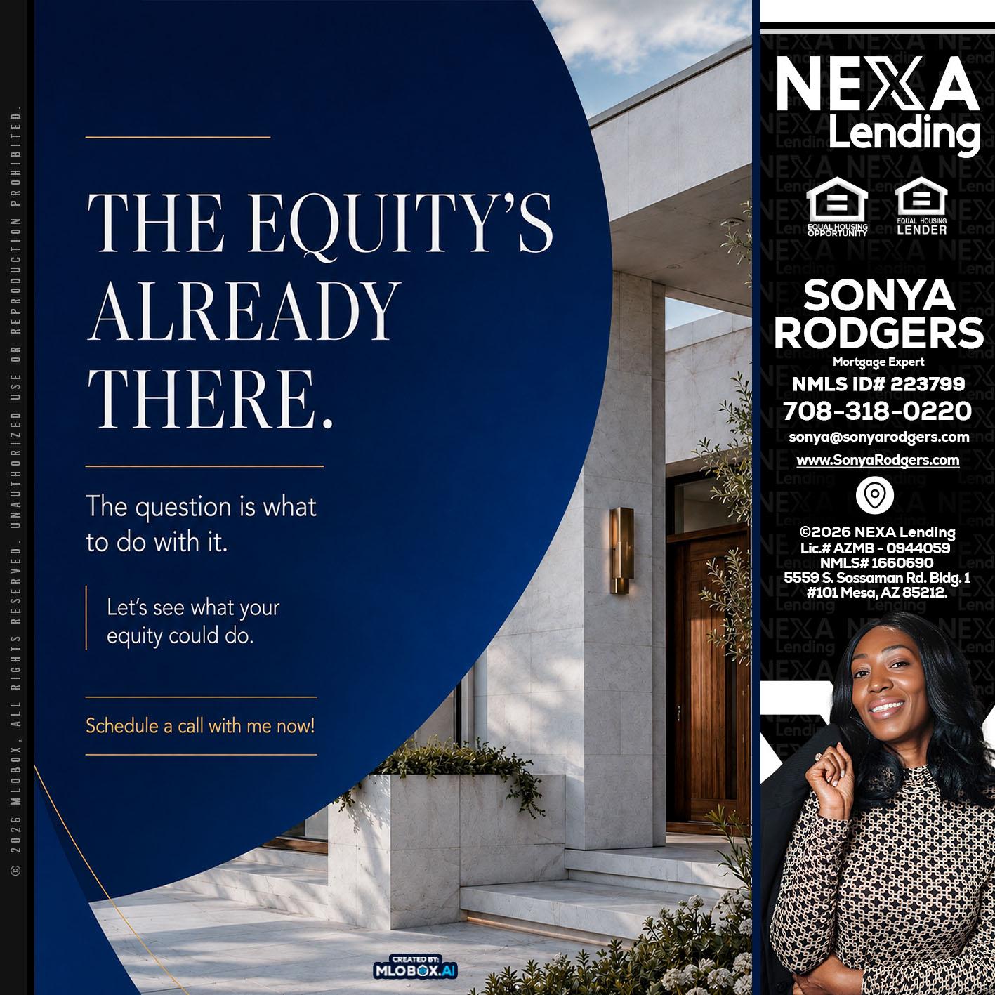 the equity's - Sonya Rodgers -Mortgage Expert