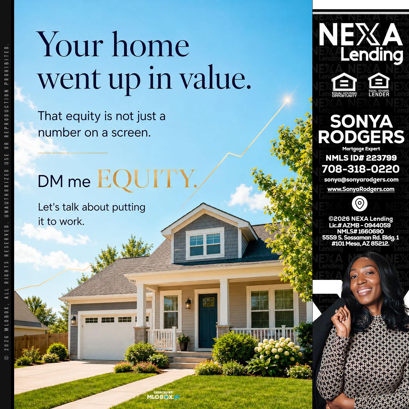 YOUR HOME - Sonya Rodgers -Mortgage Expert