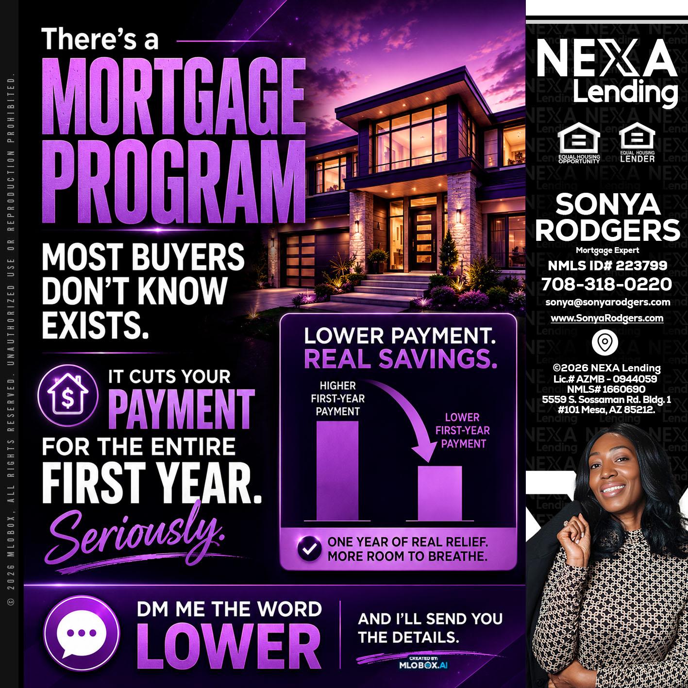 MORTGAGE PROGRAM - Sonya Rodgers -Mortgage Expert