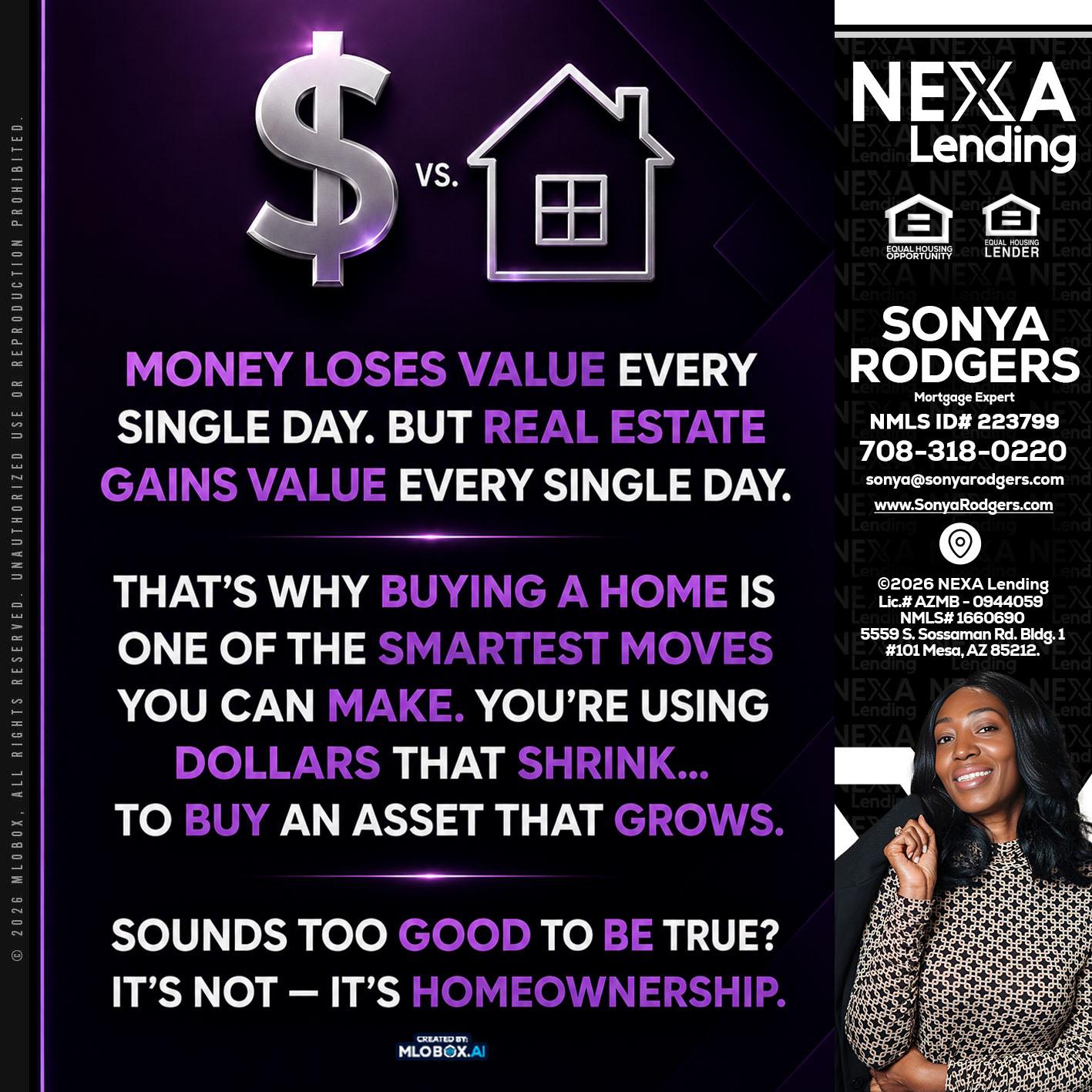 MONEY LOSES - Sonya Rodgers -Mortgage Expert