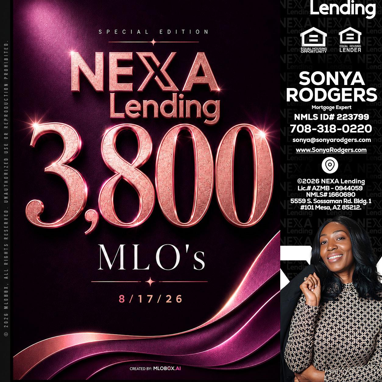 3800 MLOs - Sonya Rodgers -Mortgage Expert