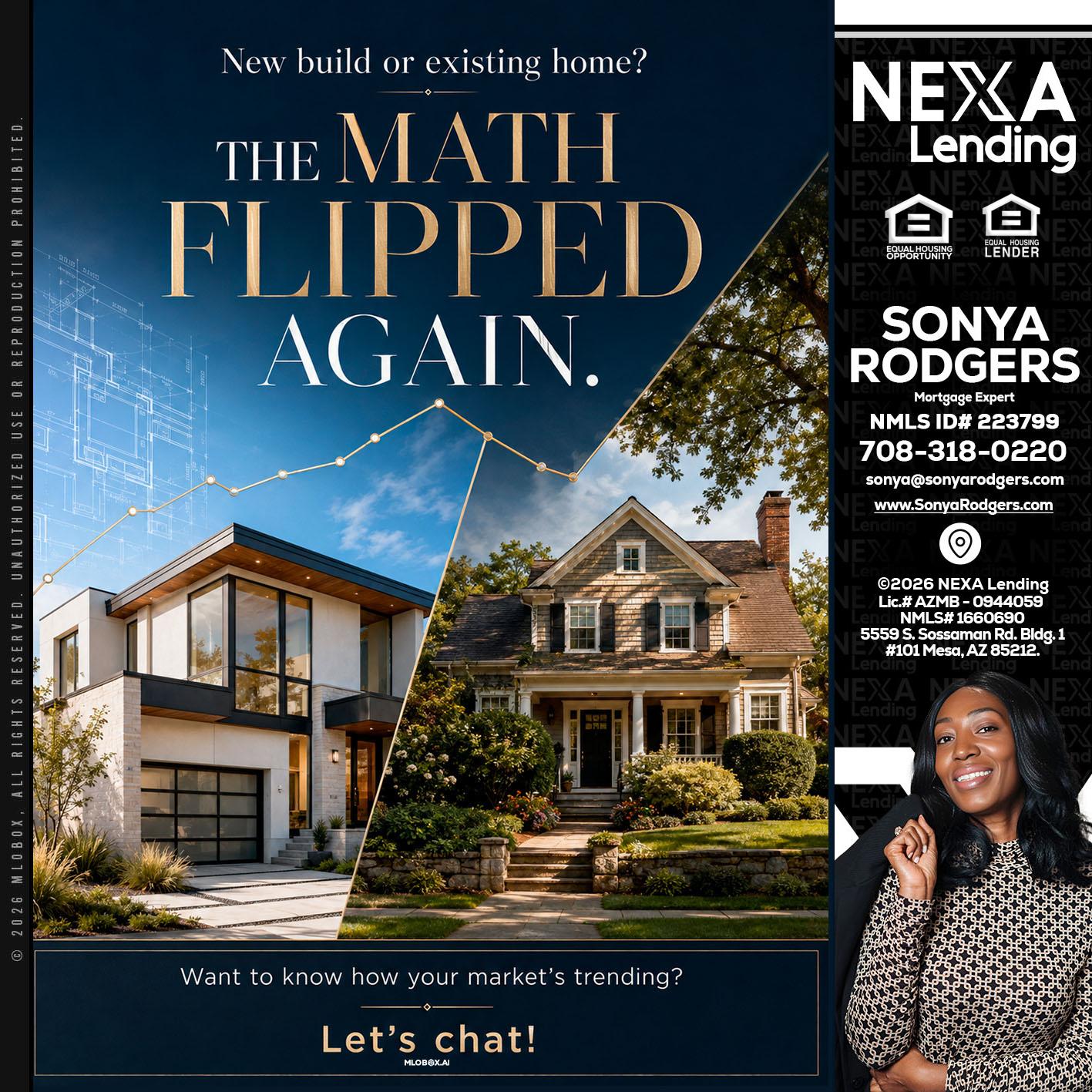 THE MATH FLIPED - Sonya Rodgers -Mortgage Expert