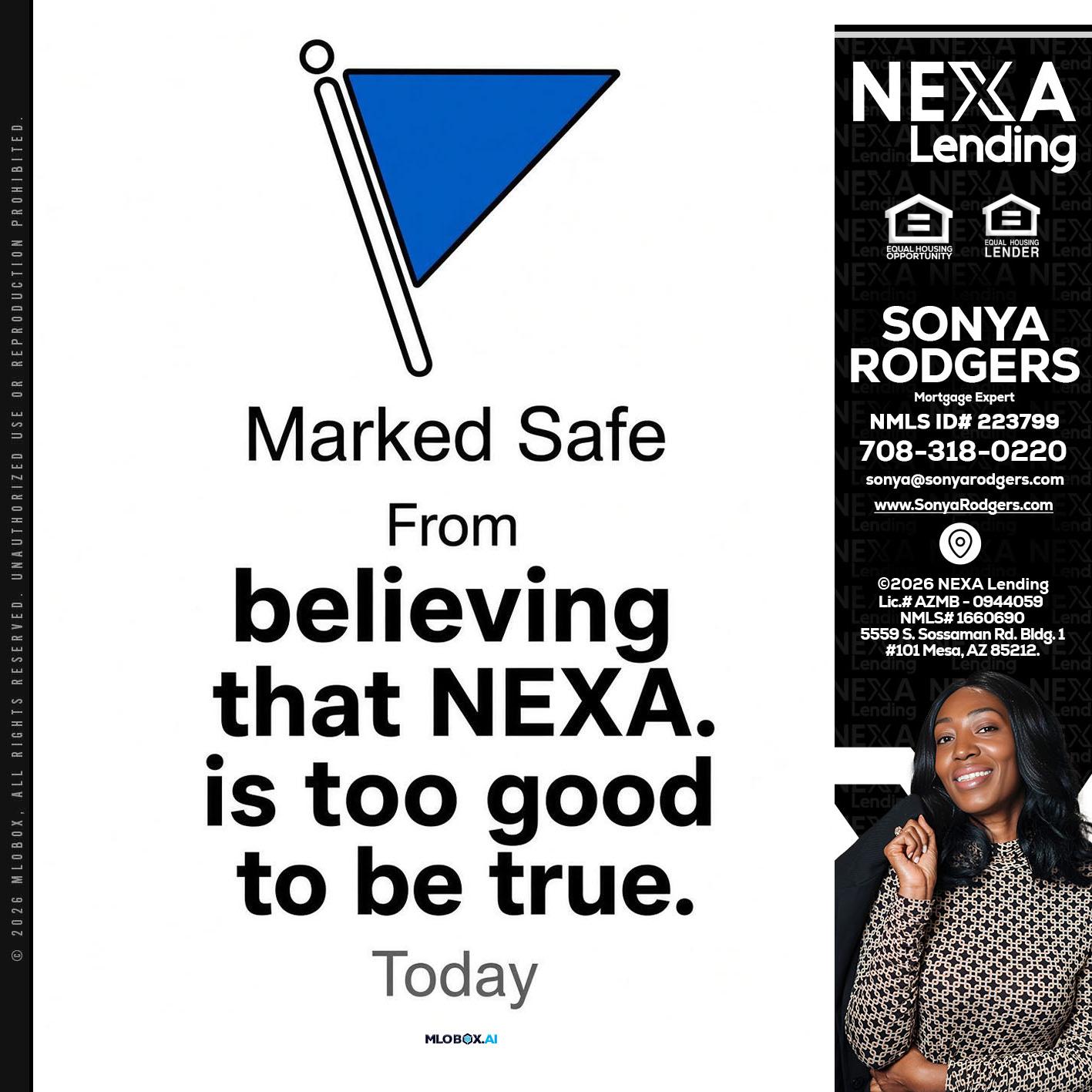 MARKED SAFE - Sonya Rodgers -Mortgage Expert