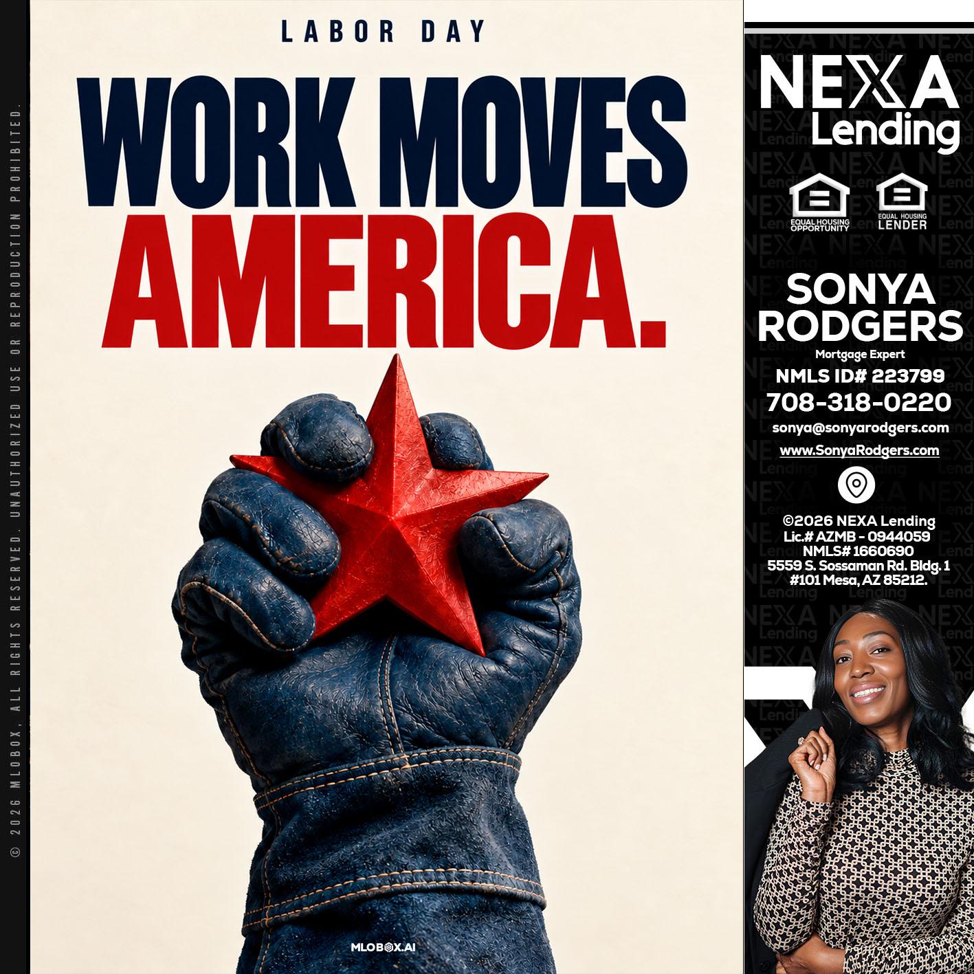 WORKS MOVES AMERICA - Sonya Rodgers -Mortgage Expert